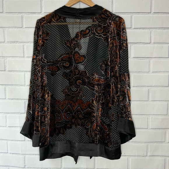 Soft Surroundings silk blend paisley print kimono size medium - Picture 6 of 9